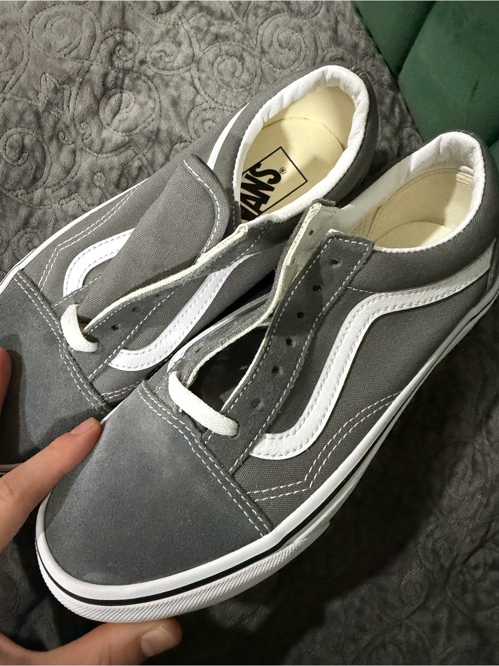 Vans Gray & White Old Skool Skate Sneakers